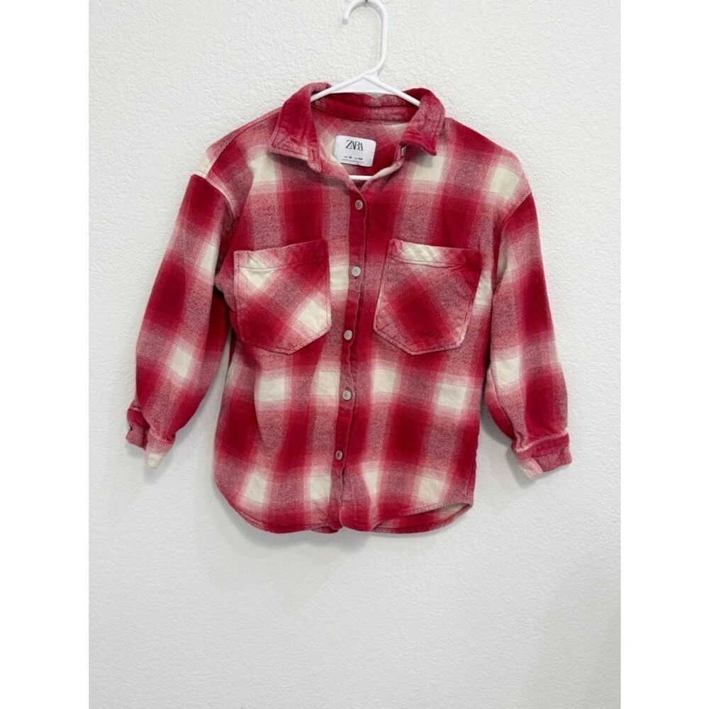 Zara Girls Flannel Plaid Button Down Shirt